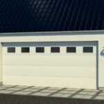 Hangar garageport med RF elementer med vinduer