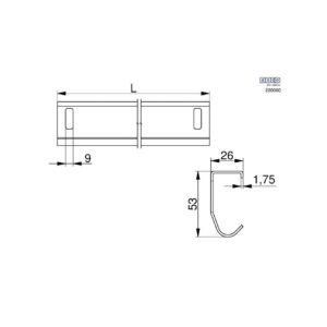 Køreskinne med tagfølge 15 gr.